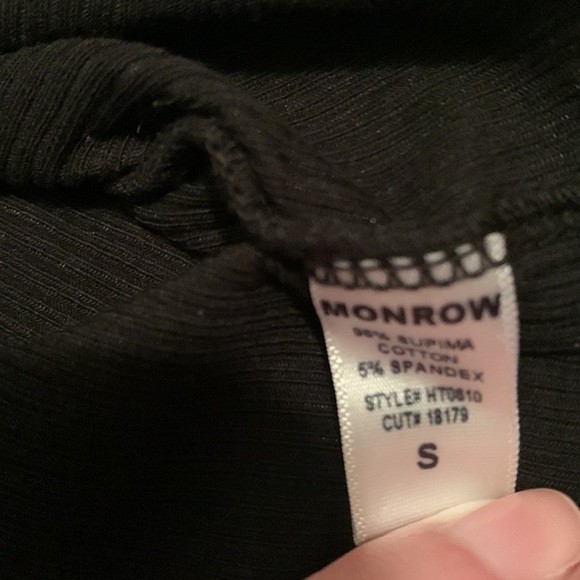 Like New Monrow Long Sleeve Rib Crew Black Small - Picture 5 of 9